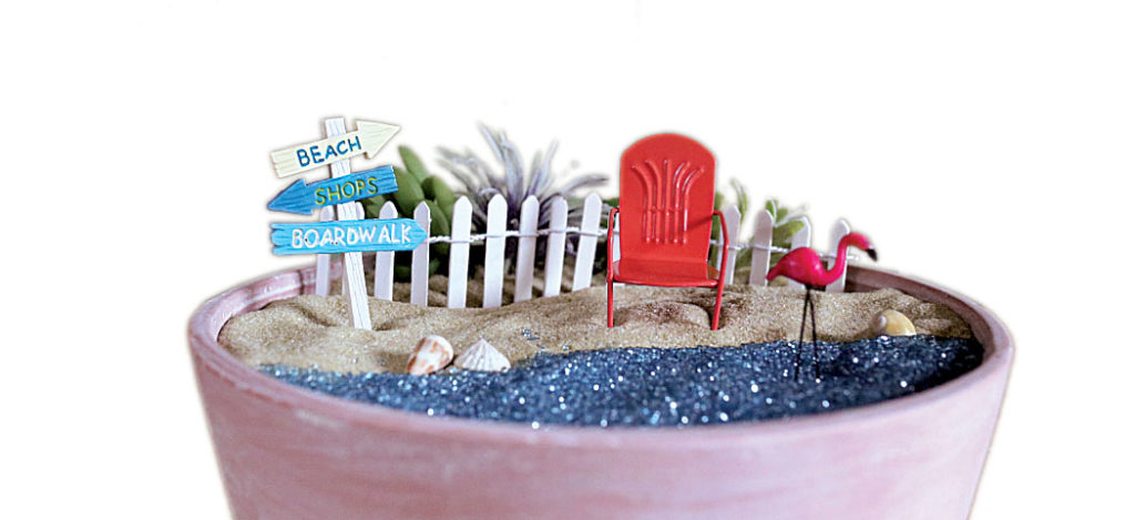 cake topper Miniature Truck Beach Sign Miniature Fence Beach Garden Fairy Garden Accessories